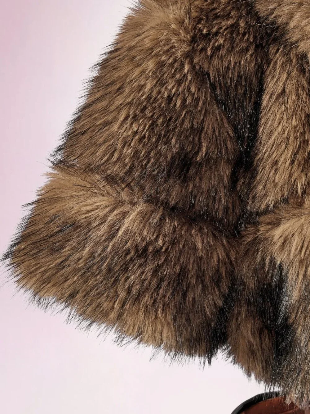 Brown Party Women's Cropped Faux Fur Jacket